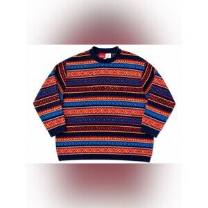 Vintage Liz & Co. Fair Isle Geometric Sweater Men’s Large 100% Acrylic